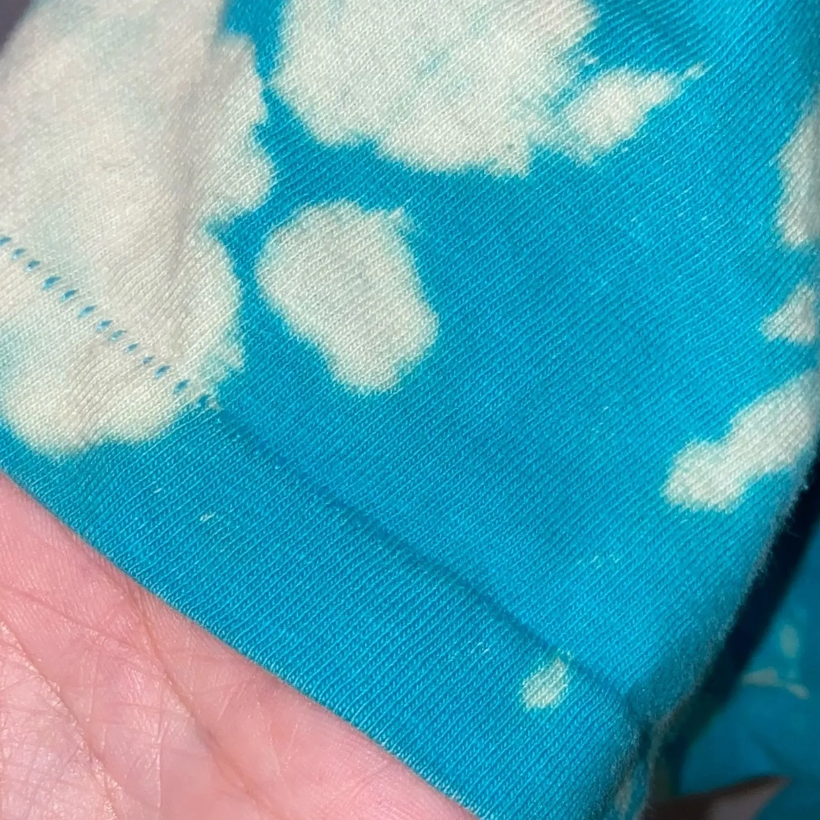 VTG Cropped Bleached Blue Aztec Horse Short Sleeve Tee Shirt Size M - Image 3