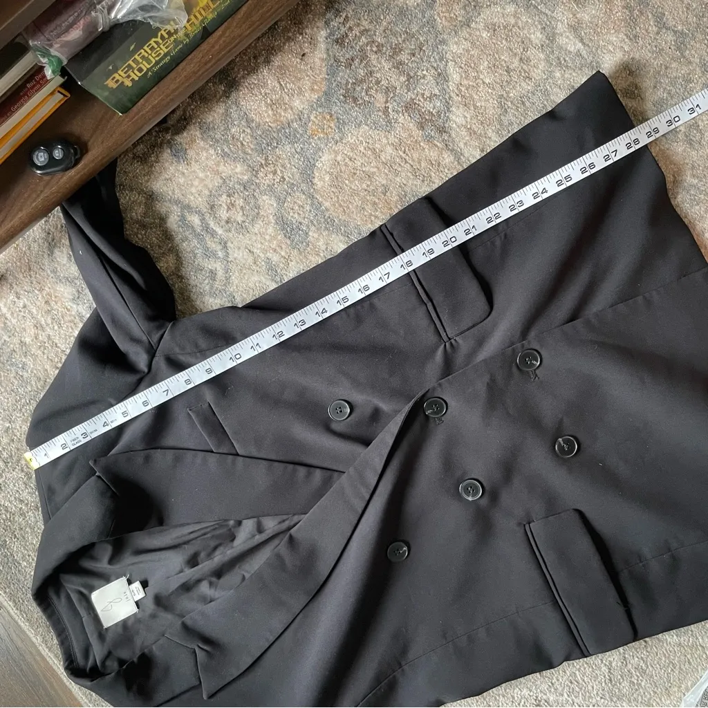 Joie Black Double Breasted Relaxed Fit Blazer Jacket Small - Image 8