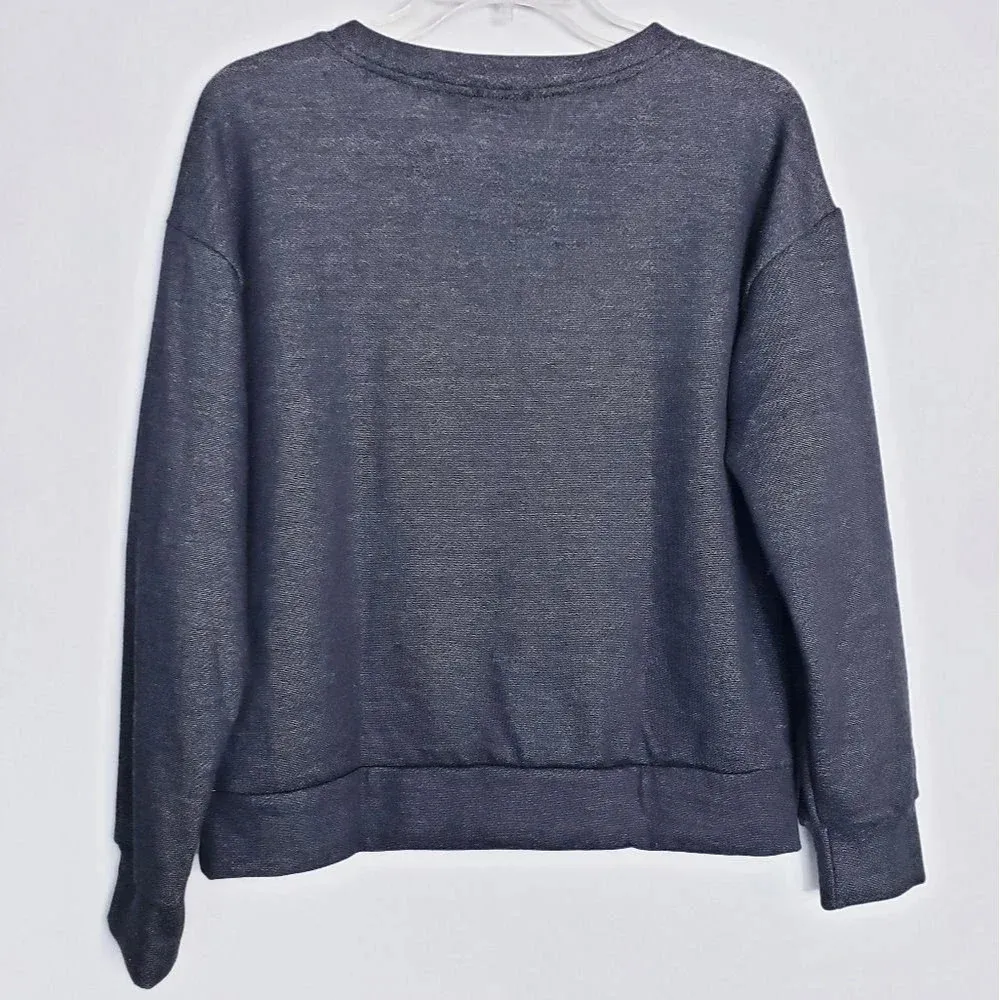 Dee Elly Sweatshirt Quarantine Made This Body Size Small Heather Black Crewneck - Image 3