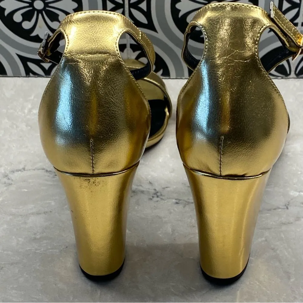 Madden Girl Women's Beella Heeled Sandal Gold 10 NEW - Image 4