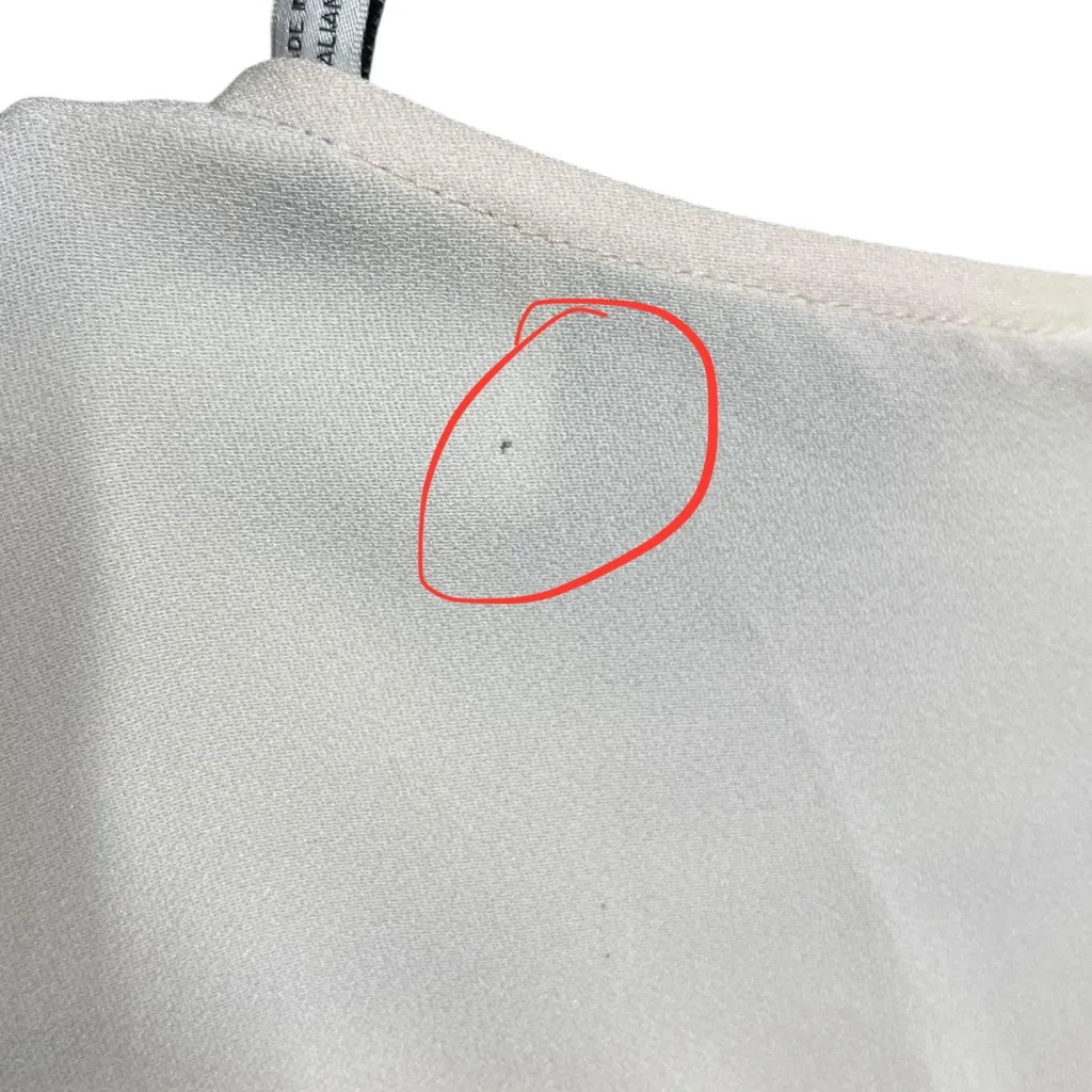 St. John Short Sleeve Tie Waist Midi Dress Women’s Size 8 Ivory Pleated Panel - Image 13