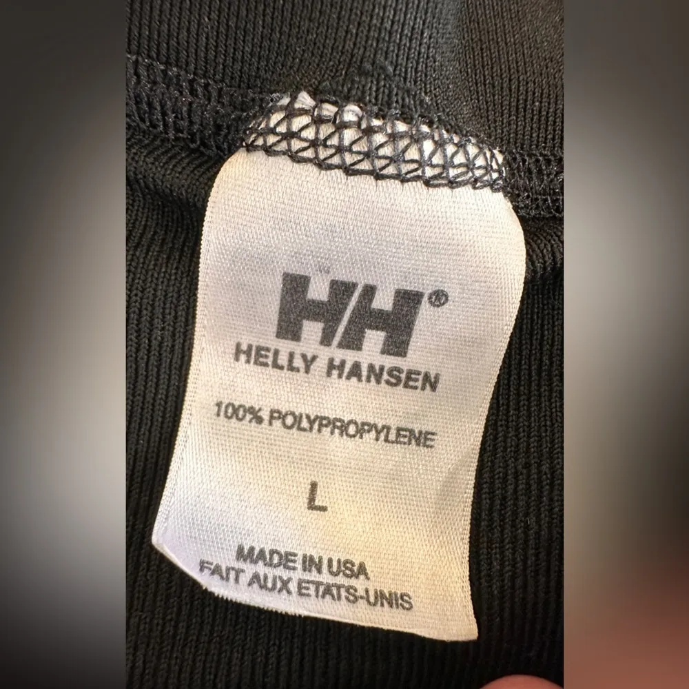 Helly Hansen women’s long sleeve Henley base layer top black white size large - Image 2
