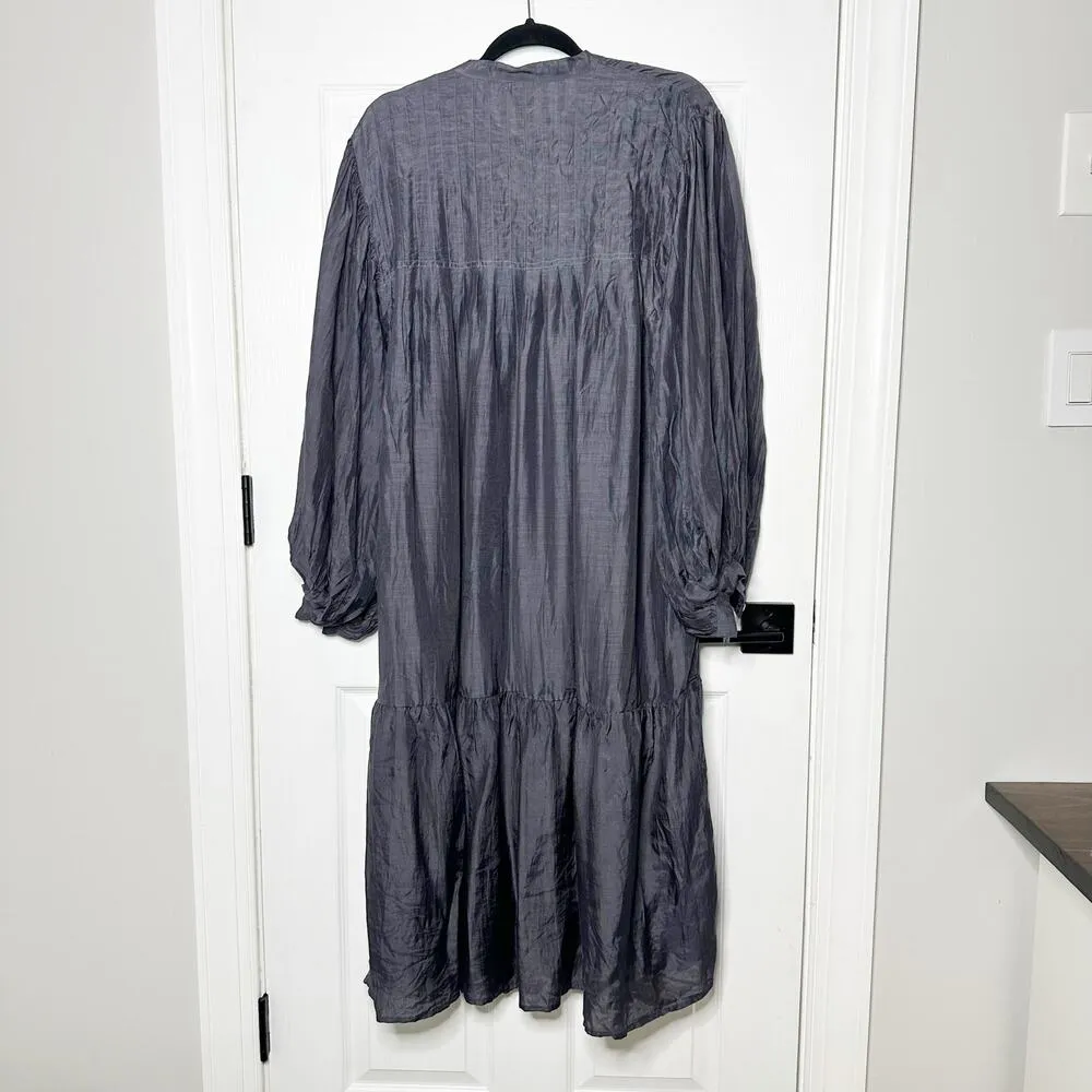 Matta Phool Dress‎ Size L Dark Gray Lagenlook Boho Oversized Midi Size L - Image 9