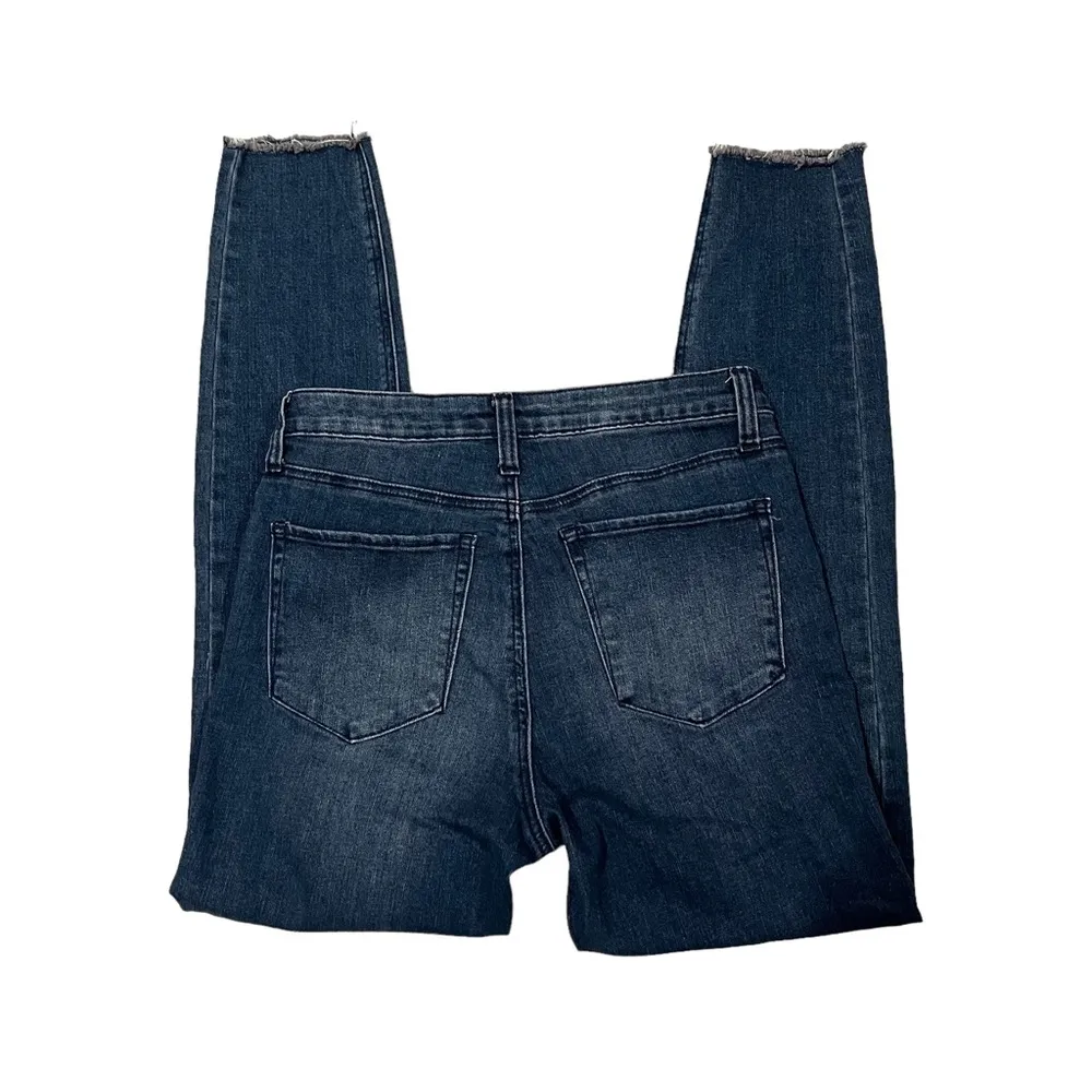 BP Button Fly Hi-Rise Fringe Hem Skinny Jeans, Sz 27 - Image 2