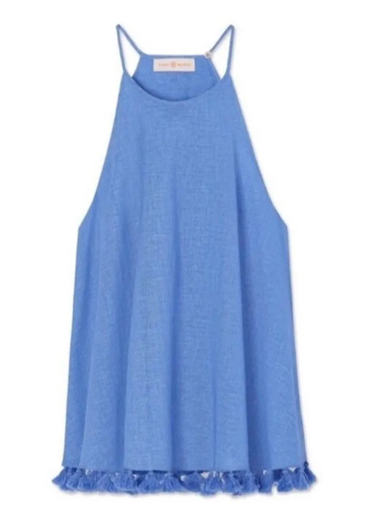 TORY BURCH LINDSAY TOP CORNFLOWER BLUE. Size 2. 100% Cotton - Image 2