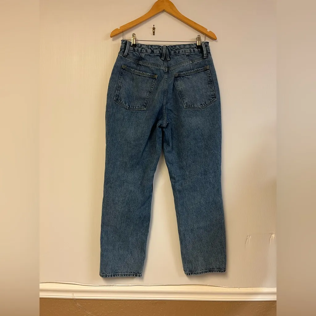 Good American ’90s Duster Jeans Blue Size 6/28 GNDU999T‎ High Rise Straight Leg - Image 2