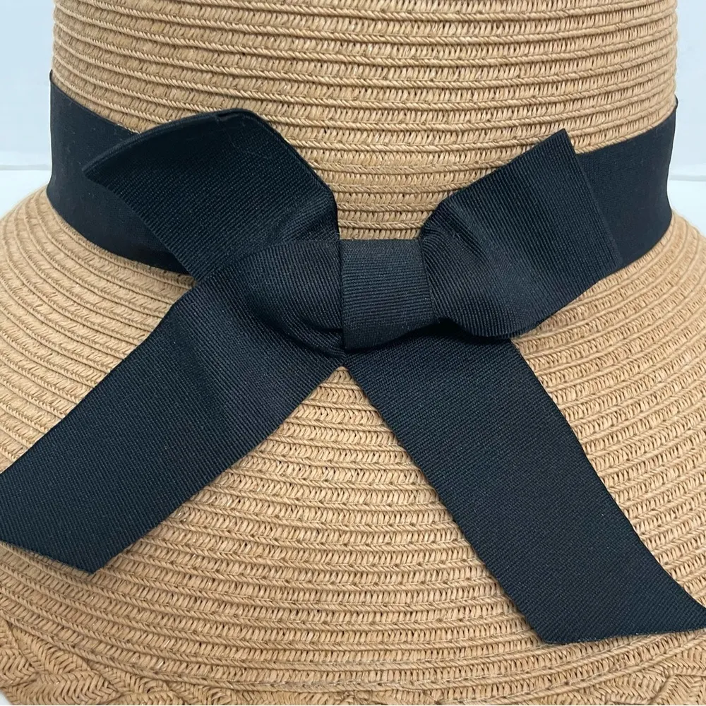 Sun N’ Sand Headwear Hat Bucket Braided Adjustable Tan Black UPF 50 Beach Travel - Image 3