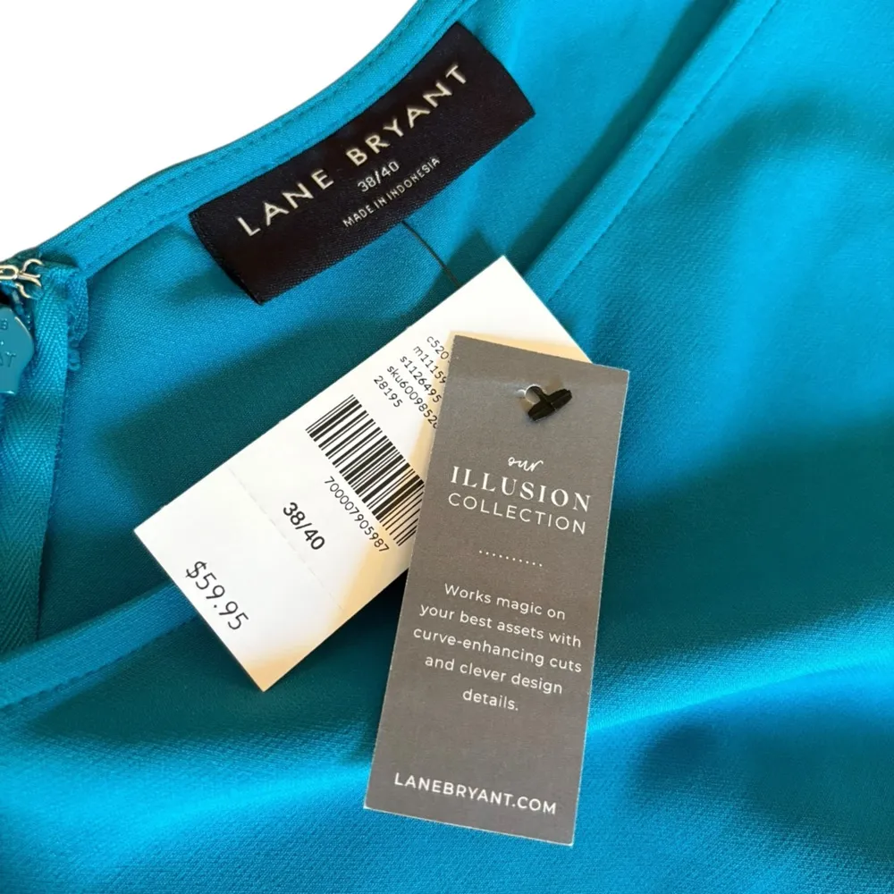 Lane Bryant Fitted Short Sleeve Cold Shoulder Peplum Top New With Tags Size 38 - Image 6