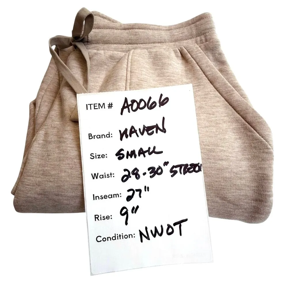 Haven Well Within JOGGER PANTS Women's SM Oatmeal Pockets 28 - Image 8