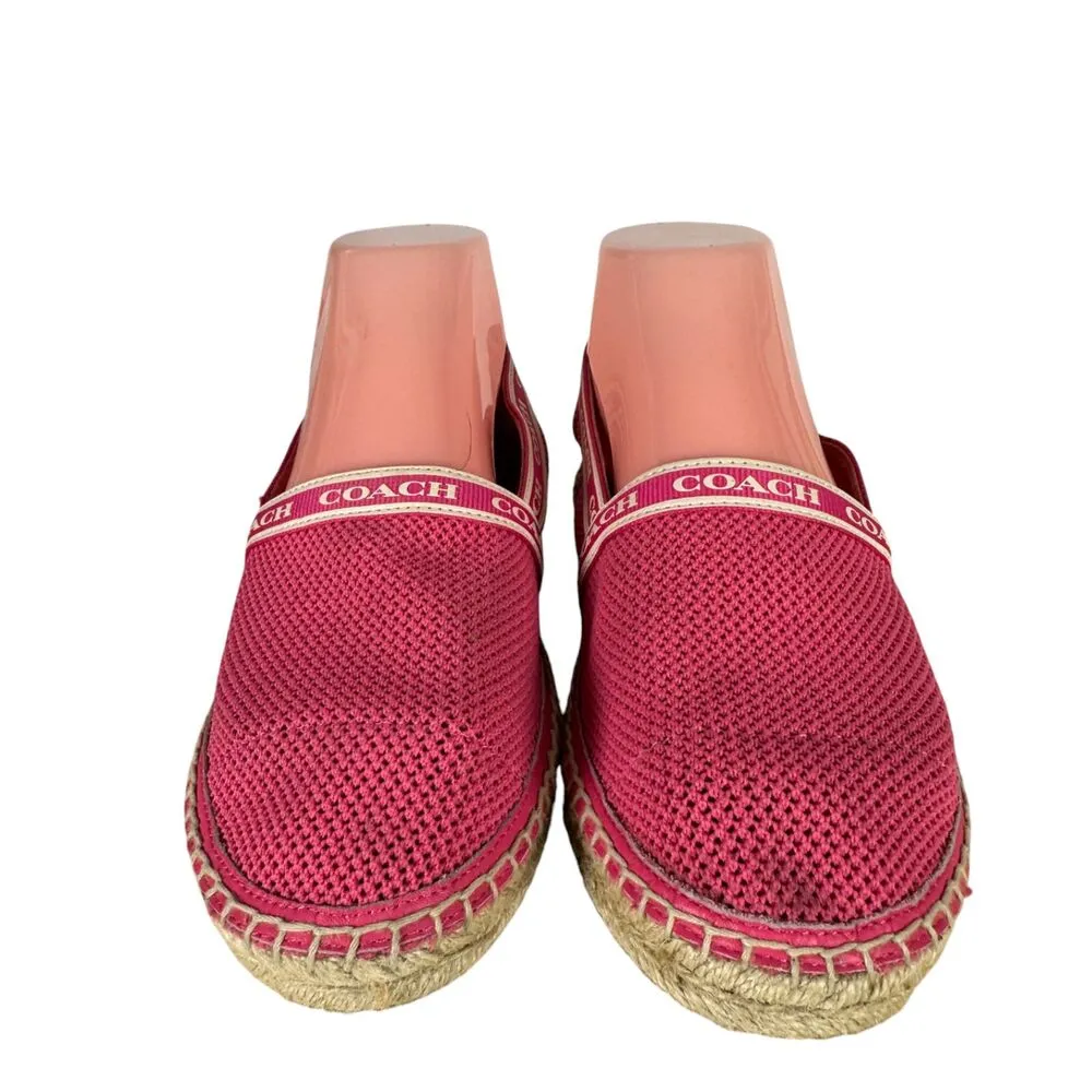 Coach Corrie Espadrille Pink Perforated Slip On Shoes Size 7 - Image 8