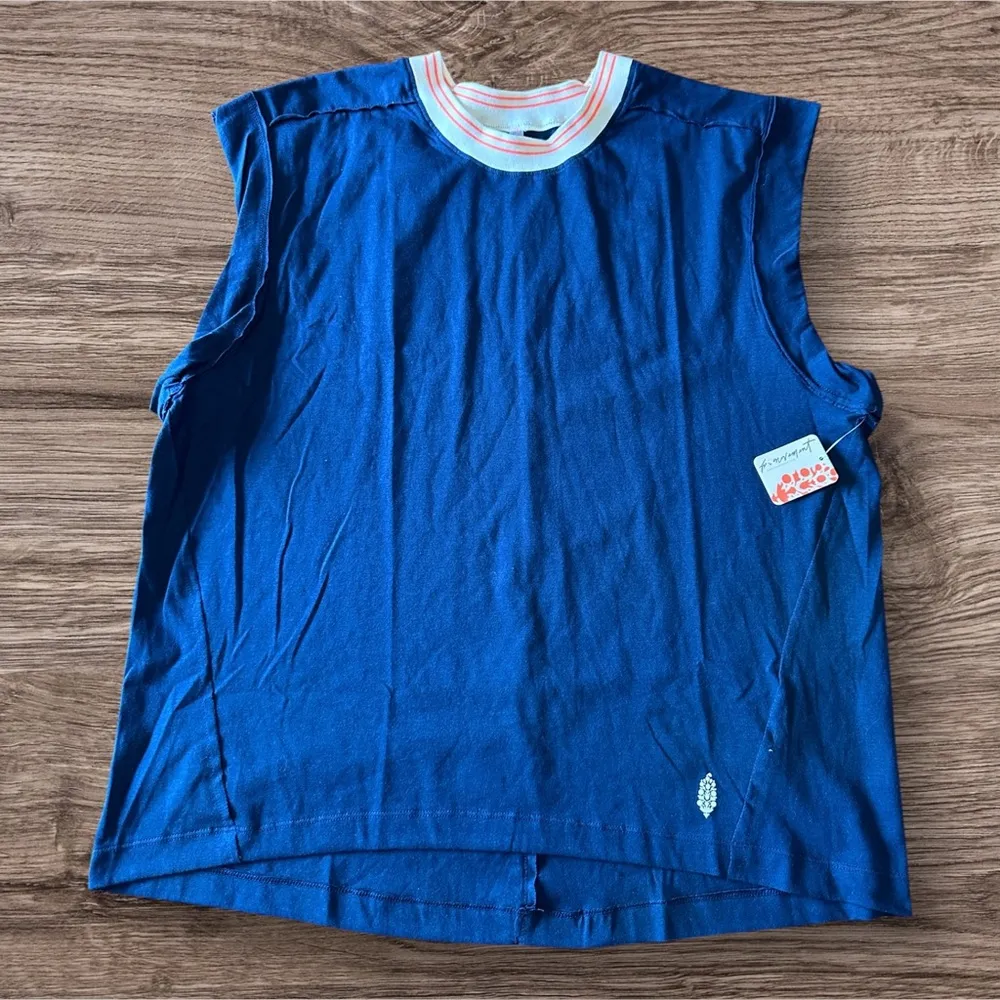 #27 NWT Free People Don't Sweat It Oversized Tee in Midnight Navy - Image 6