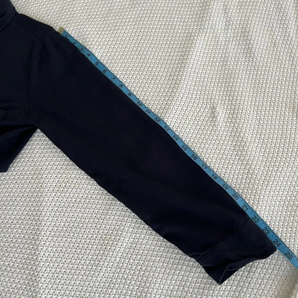 Faherty Women's Navy Blue Button Down Shirt Dress Size M - Image 11