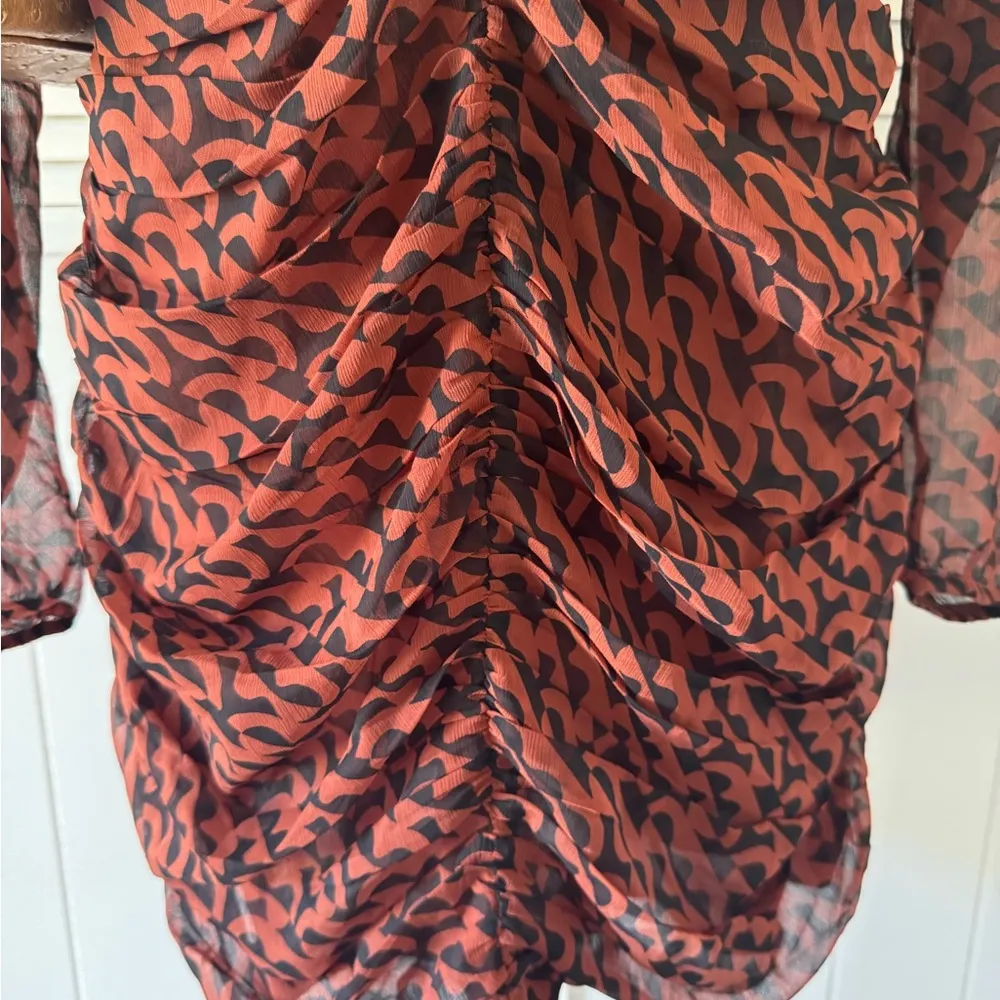 A New Day Brown and Black Cinched Center Long Sleeve Dress - Image 4