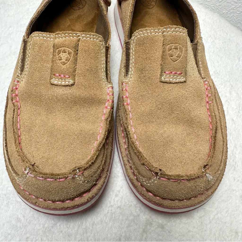 Ariat Women’s Cruiser Size 7.5 Tan Suede Pink Slip On Loafer Flat Casual - Image 14