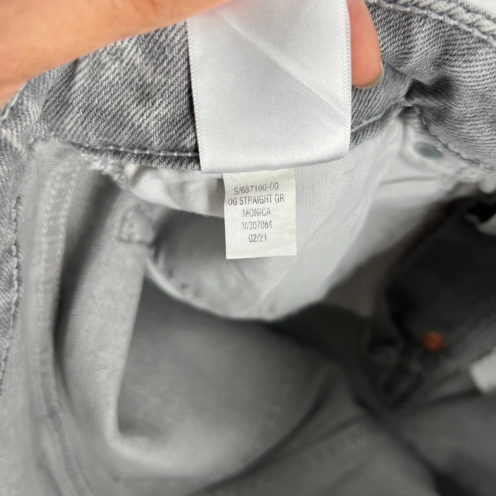 Old Navy High Rise O.G. Straight Secret Slim Pockets Jeans Womens 2 Gray Denim - Image 10