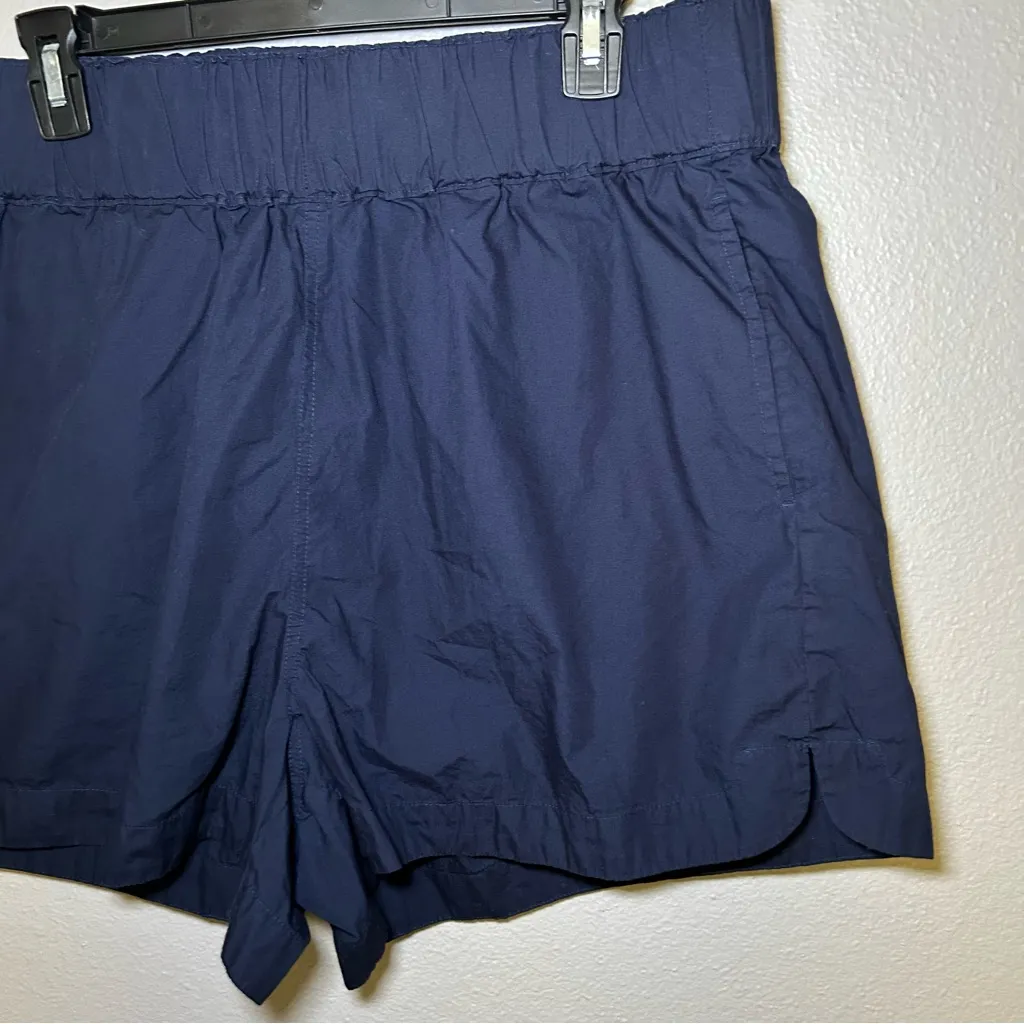 Quince Navy Blue 100% Organic Cotton Poplin Pull On Shorts Women’s Size XL - Image 5