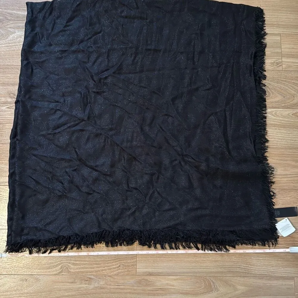 NWT Coach vintage black monogram sparkly scarf 107x107 - Image 4