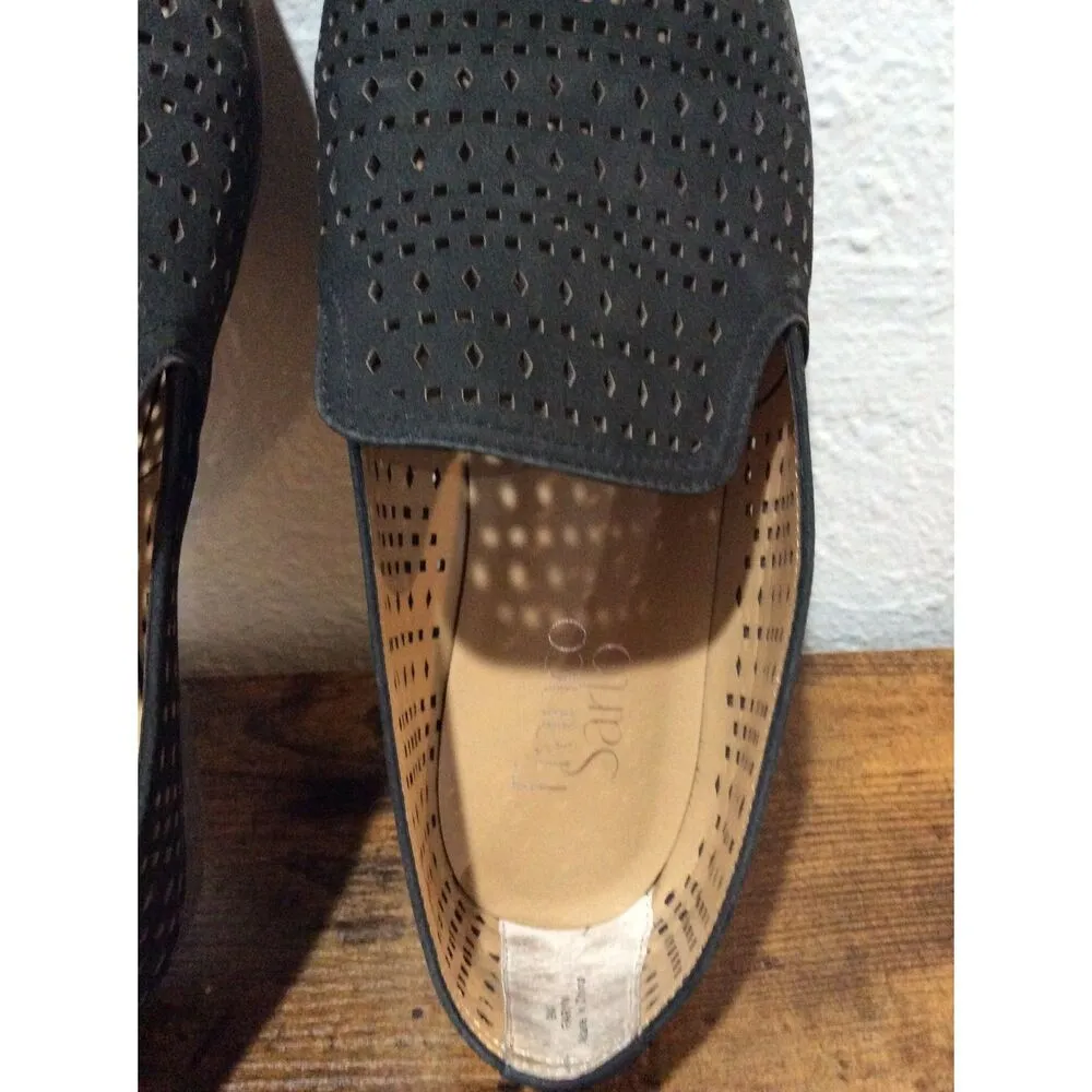 Franco Sarto Black Loafers Flats Size 9 Laser Cut Perforated - Image 5