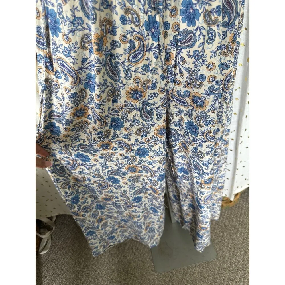 Patrons Of Peace NWT Floral Smocked Strapless Front Tie Wide Leg Jumpsuit S - Image 4