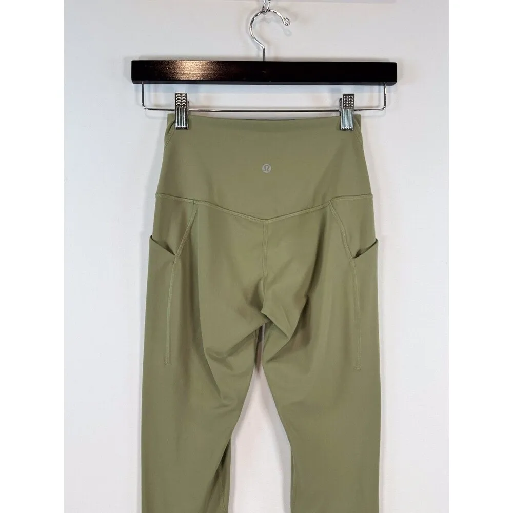 Lululemon Womens Leggings Green Align High Rise Pull On Stretch Gym Yoga Size 4 - Image 10