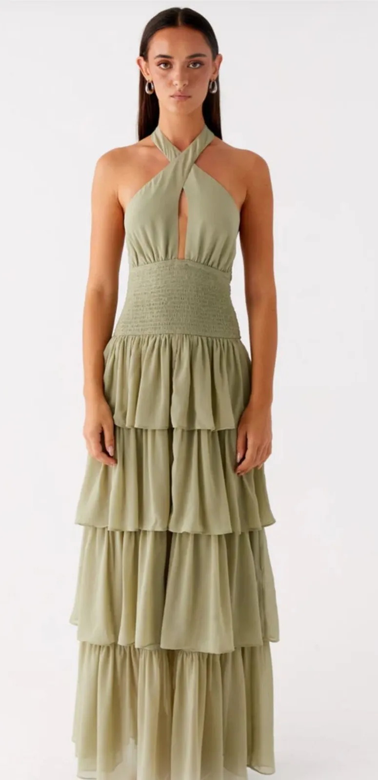 peppermayo green dress Strapless Dresses With its elegant v neckline and chic bias cut a moment for the dress