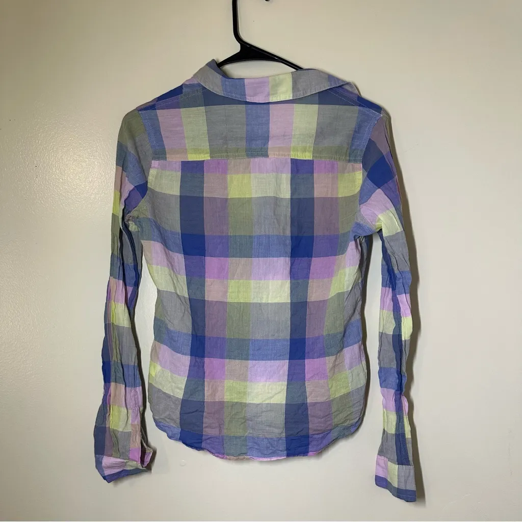 Mossimo Supply Co. Multicolor Plaid Shirt Blue - Image 2