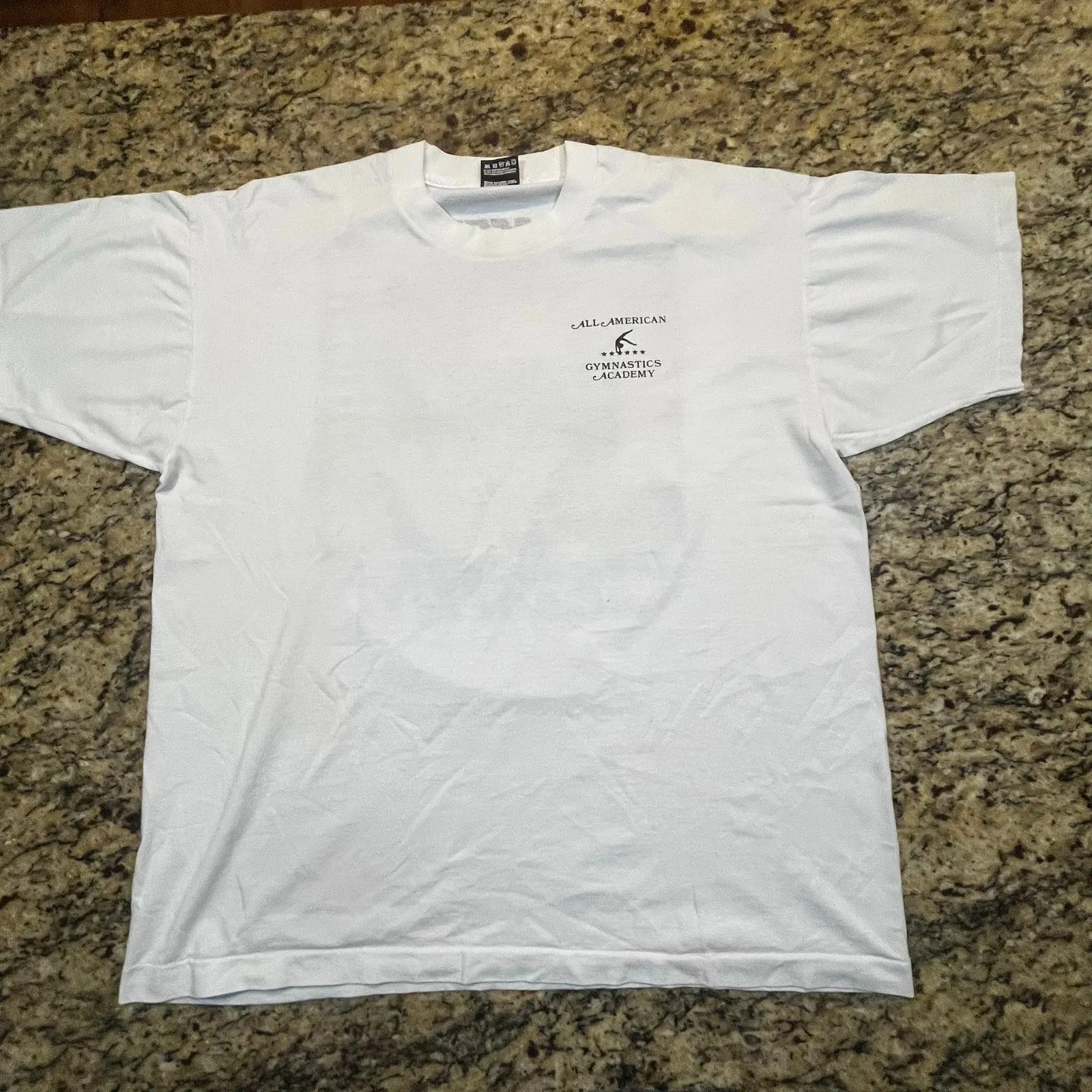 VTG All American Gymnastics Academy Motivational Graphic Single Stitch Women XL White - Image 3