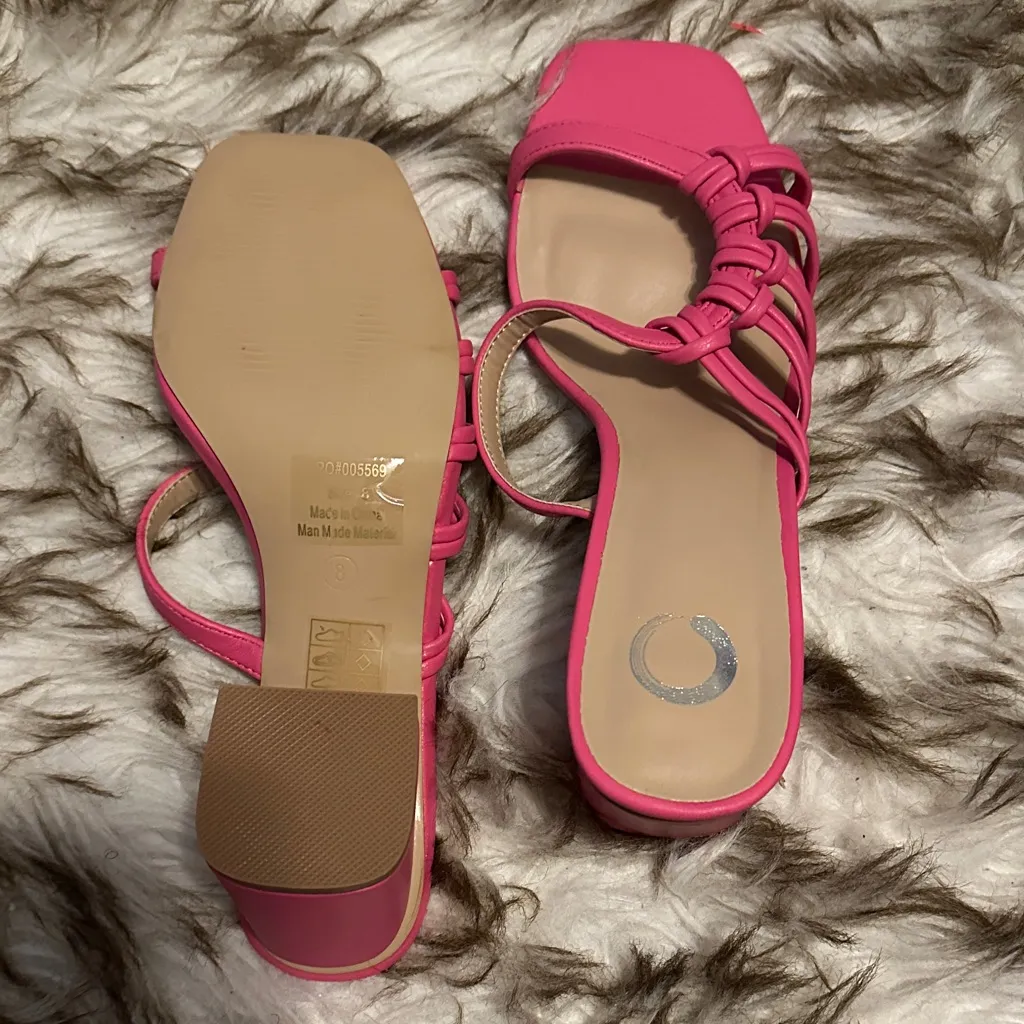 Journee Collection Pink Strappy Heels - Image 4