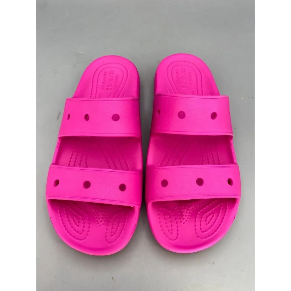 Crocs Classic Unisex Slide Size M6/W8 Bright Pink Iconic Casual Slip On Sandal - Image 3