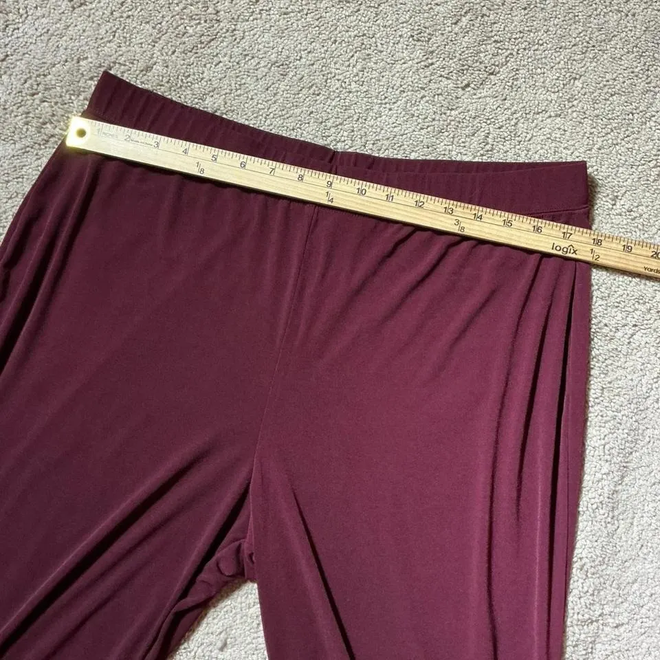 Susan Graver Essentials Womens Burgundy Lounge Pants Elastic Waist Size L - Image 5