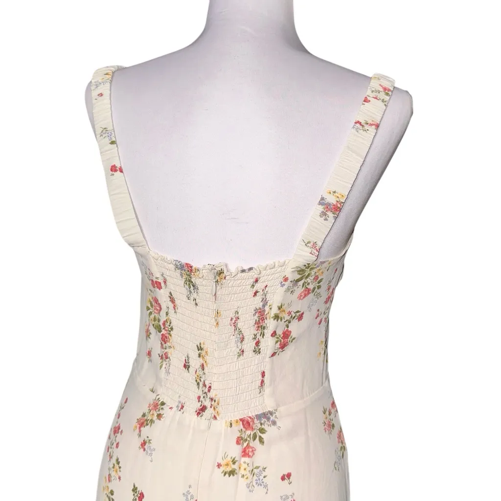 Reformation Camari Dress Size 4 Cream Perfume Floral Midi Dress Ditsy Cottage - Image 6