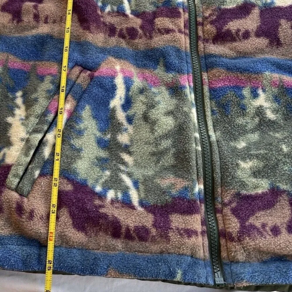 Vintage Northern Reflections Fleece Women’s Sz M Forest Wilderness Short Sleeve - Image 7