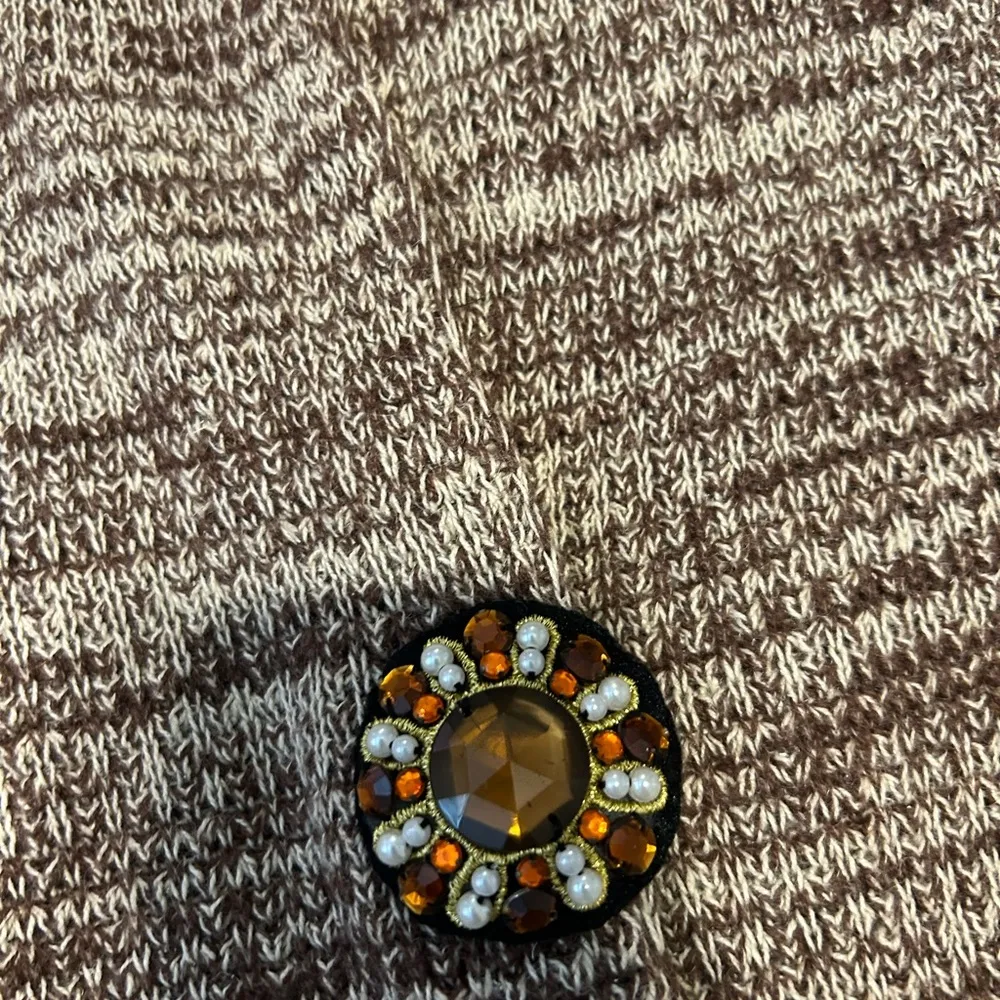 Storybook Knits Cardigan Sweater Fall
Embroidered Flower Beaded Button small - Image 7
