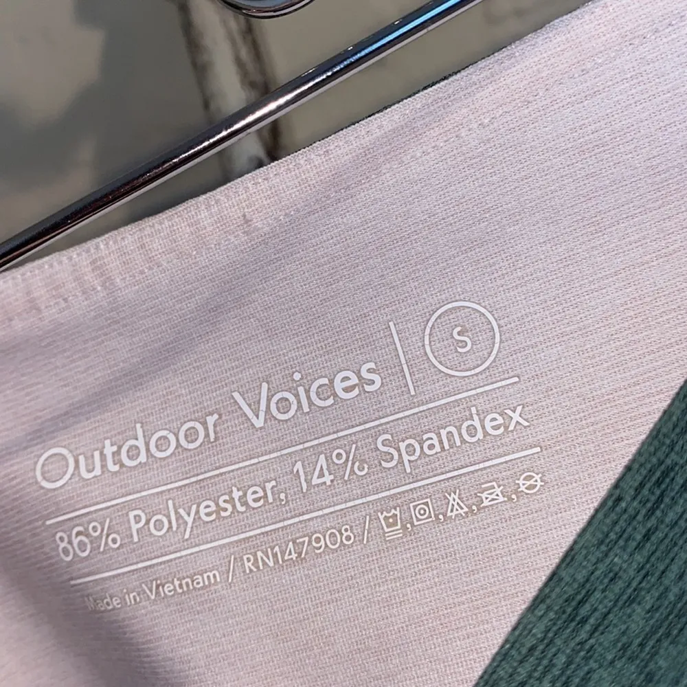 Outdoor Voices leggings Color Block small like‎ new 7/8 springs green pink - Image 5