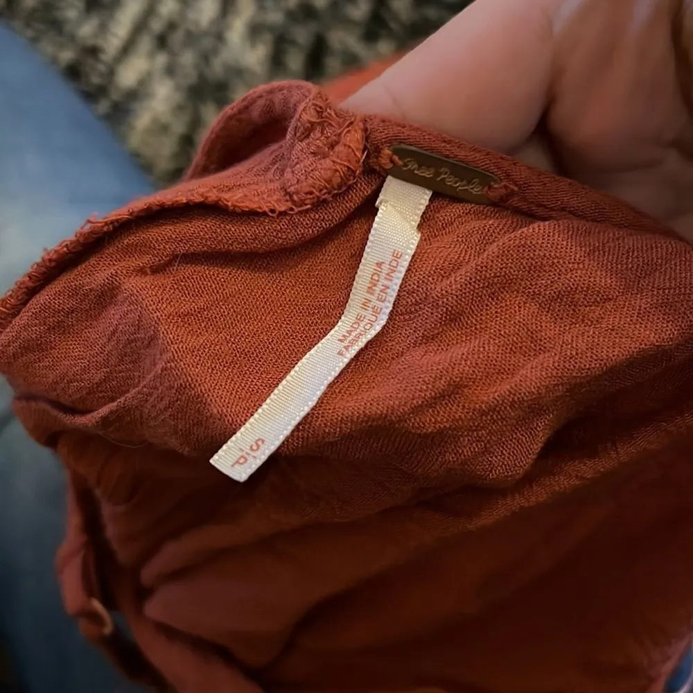 Free people orange rust mini dress small - Image 7