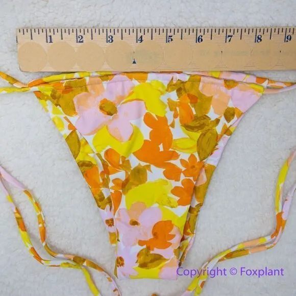 NEW Aila‎ Blue Free People Palm Bikini Bottoms, size L - Image 10