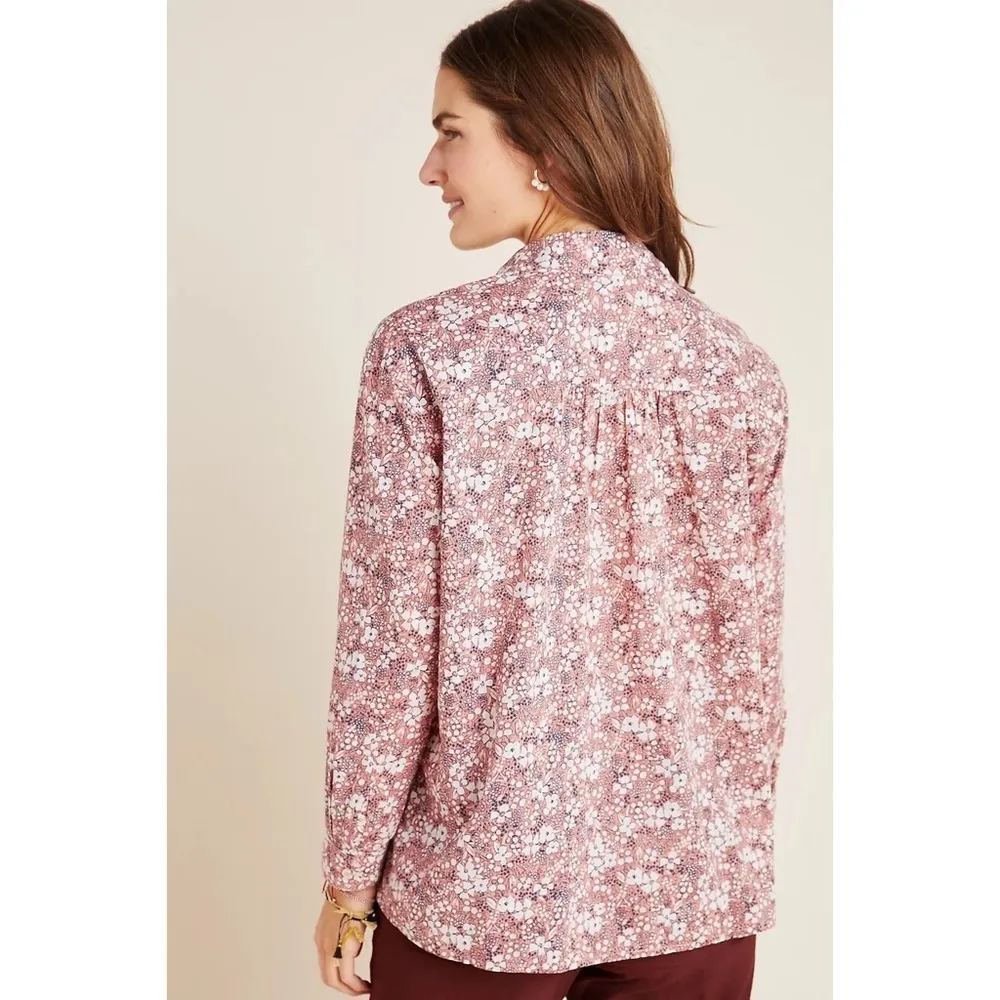 Anthropologie Pilcro Sasha Smocked Boyfriend Buttondown - Image 2