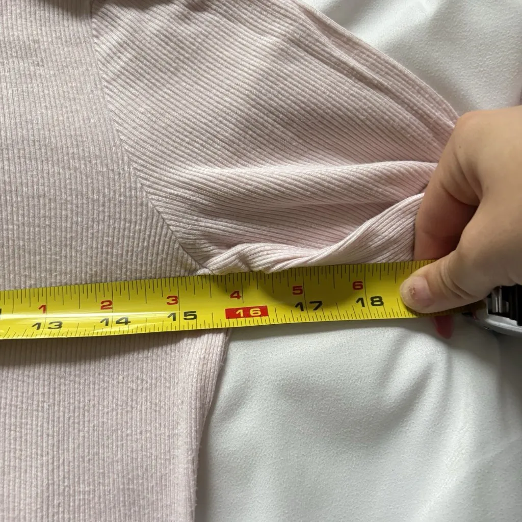Michael Stars Los Angeles Pink Ribbed Turtleneck Long Sleeve One Size Winter - Image 5