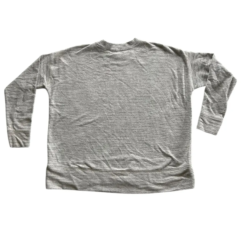 Aerie Oversized Long Sleeve Crew Neck Top Sweater Striped Size S Grey Layering - Image 7