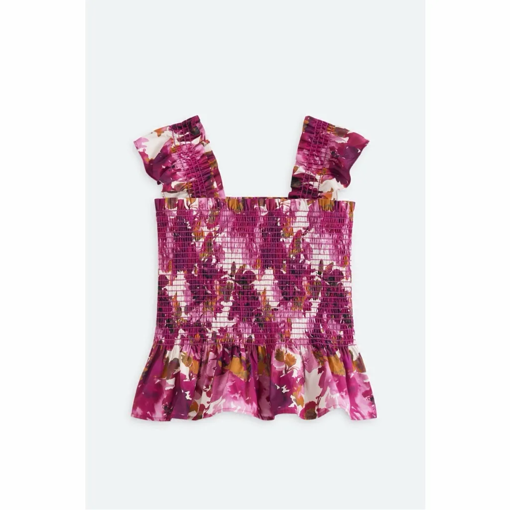 FEW MODA Stitch Fix Calypso Smocked Top Large NWT - Image 4