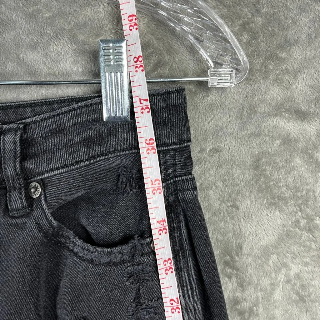 American Eagle 90s Mom Jeans Women’s Size 4 Distressed Black Denim Ripped Grunge - Image 6