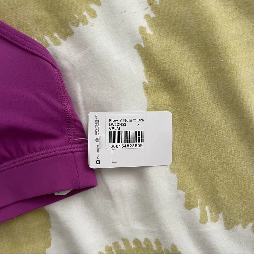 lululemon flow y bra vivid plum size 6 NEW - Image 2