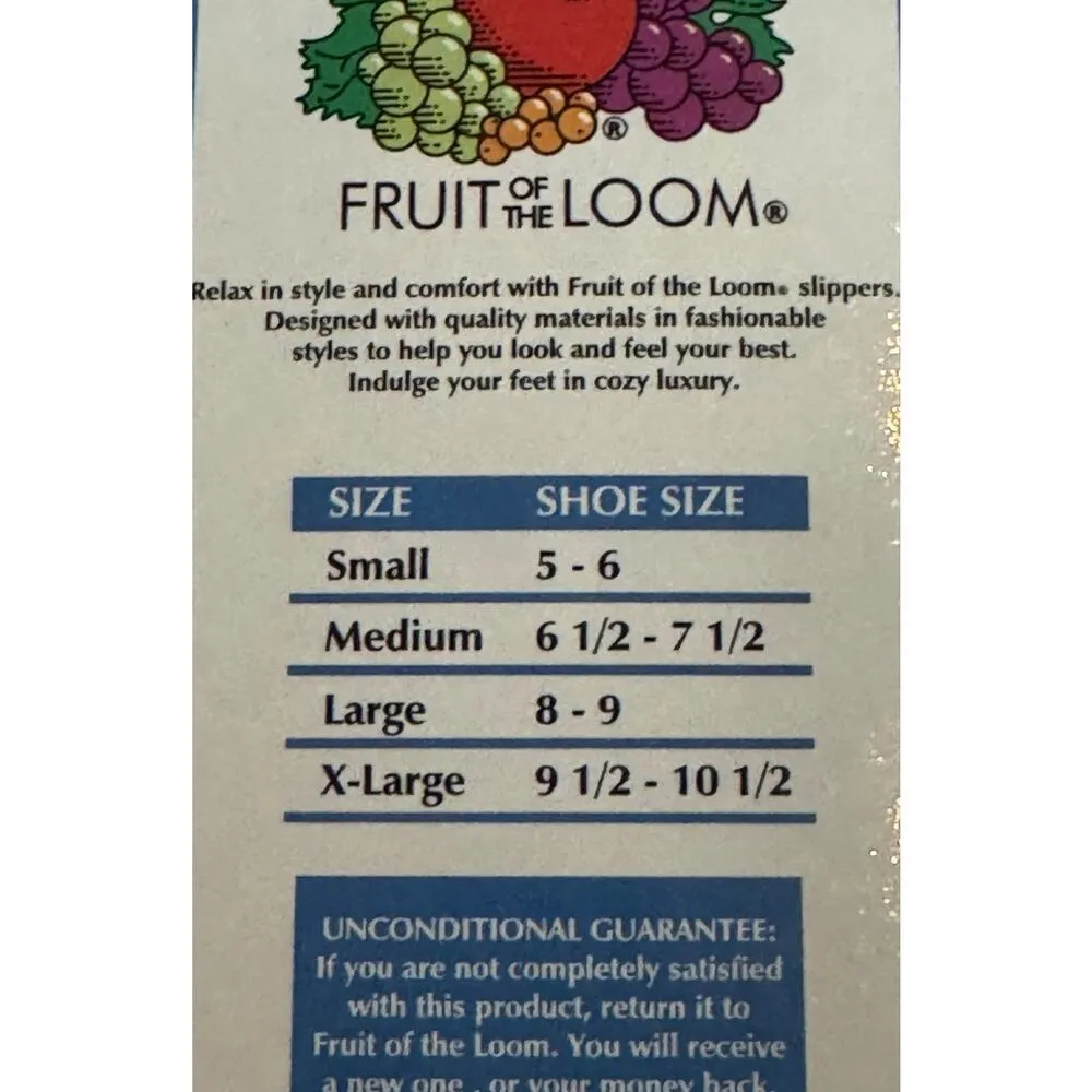 VTG Fruit of the Loom Women's Slippers Ballerina Size Medium 6.5 - 7.5 NEW - Image 4