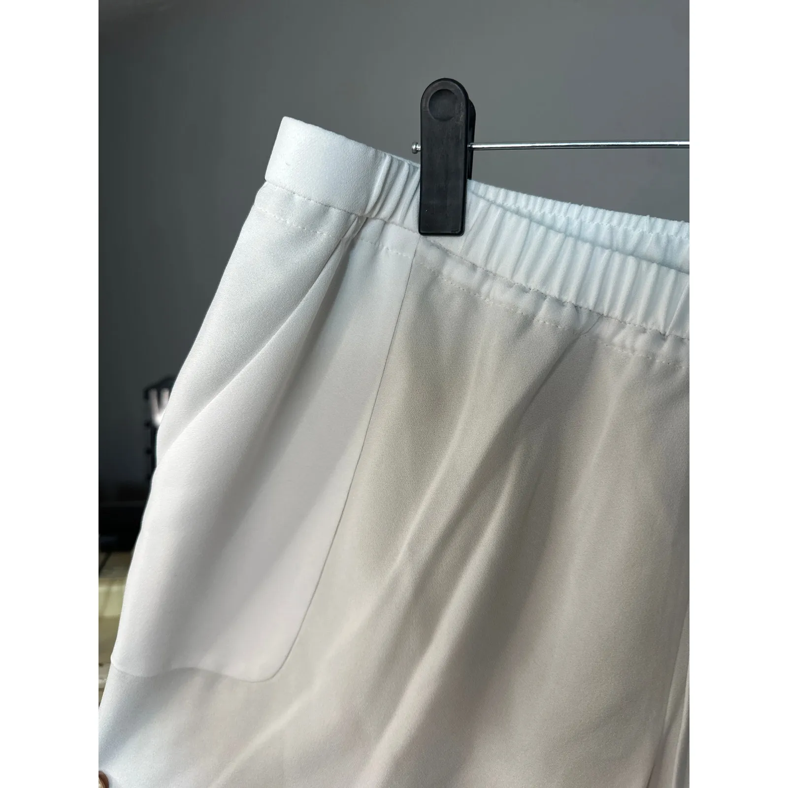 T Tahari solid white elastic waist drawstring dress pants - Image 7