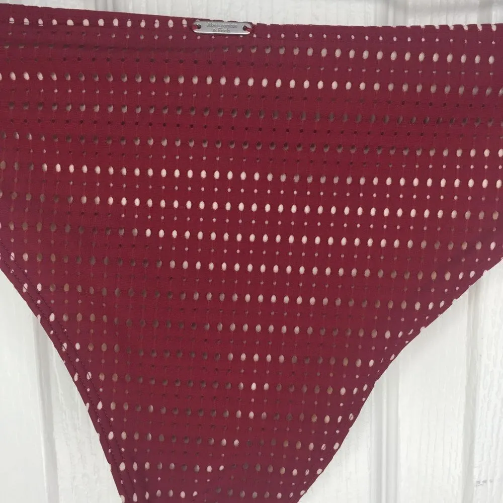 Abercrombie & Fitch Maroon Bikini Bottom Sz XS Summer Beach - Image 8