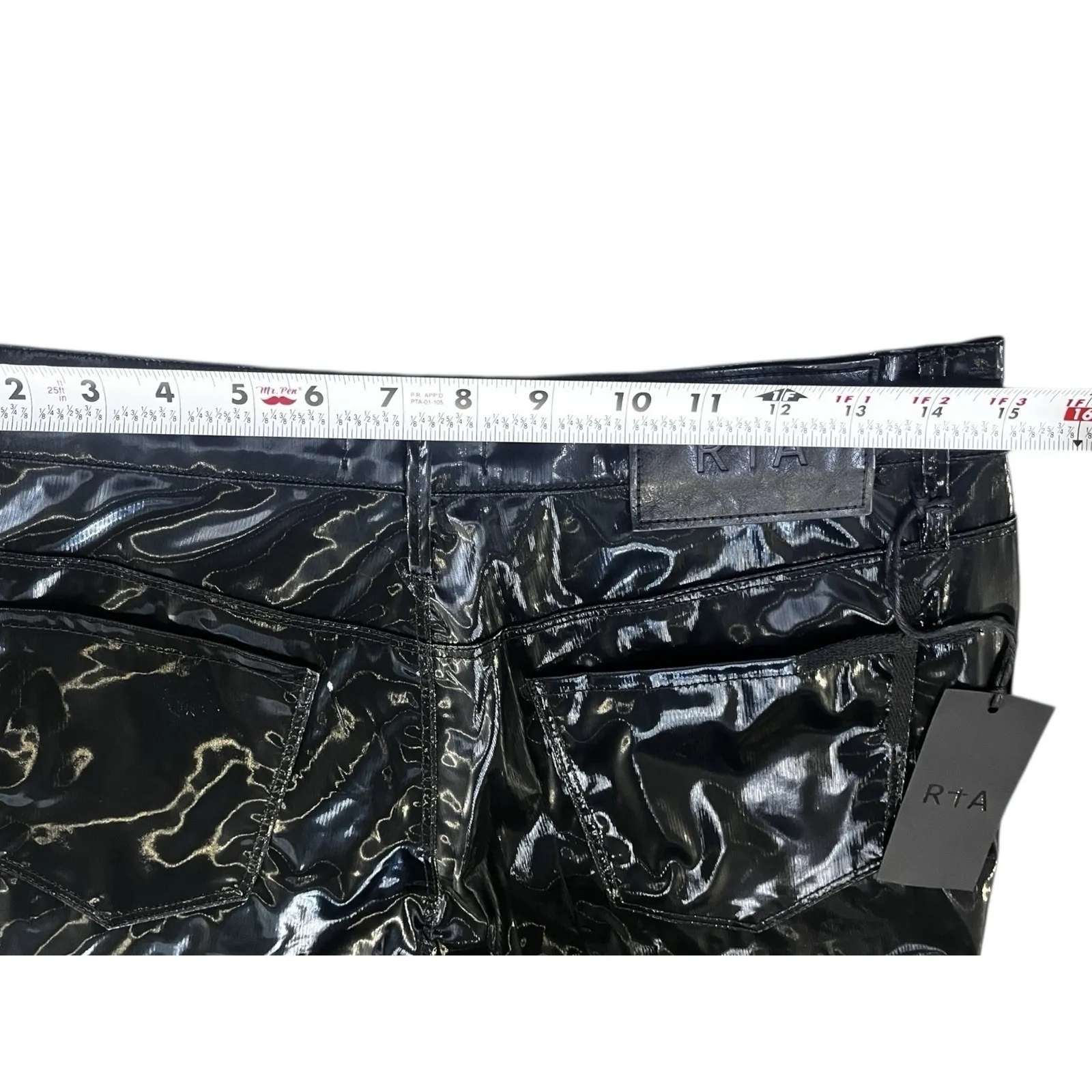 RtA Shiny Textured Skinny Womens Dress Pants Size 30 Alternative Cyberpunk NWT Black Size M - Image 9