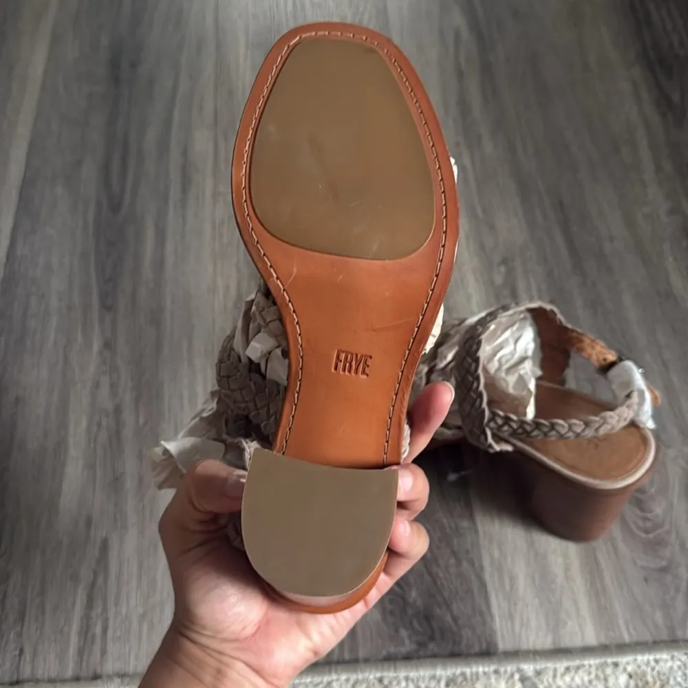 Frye Strap Braided Heeled Sandals 10M New Women’s Strappy Block Leather - Image 9