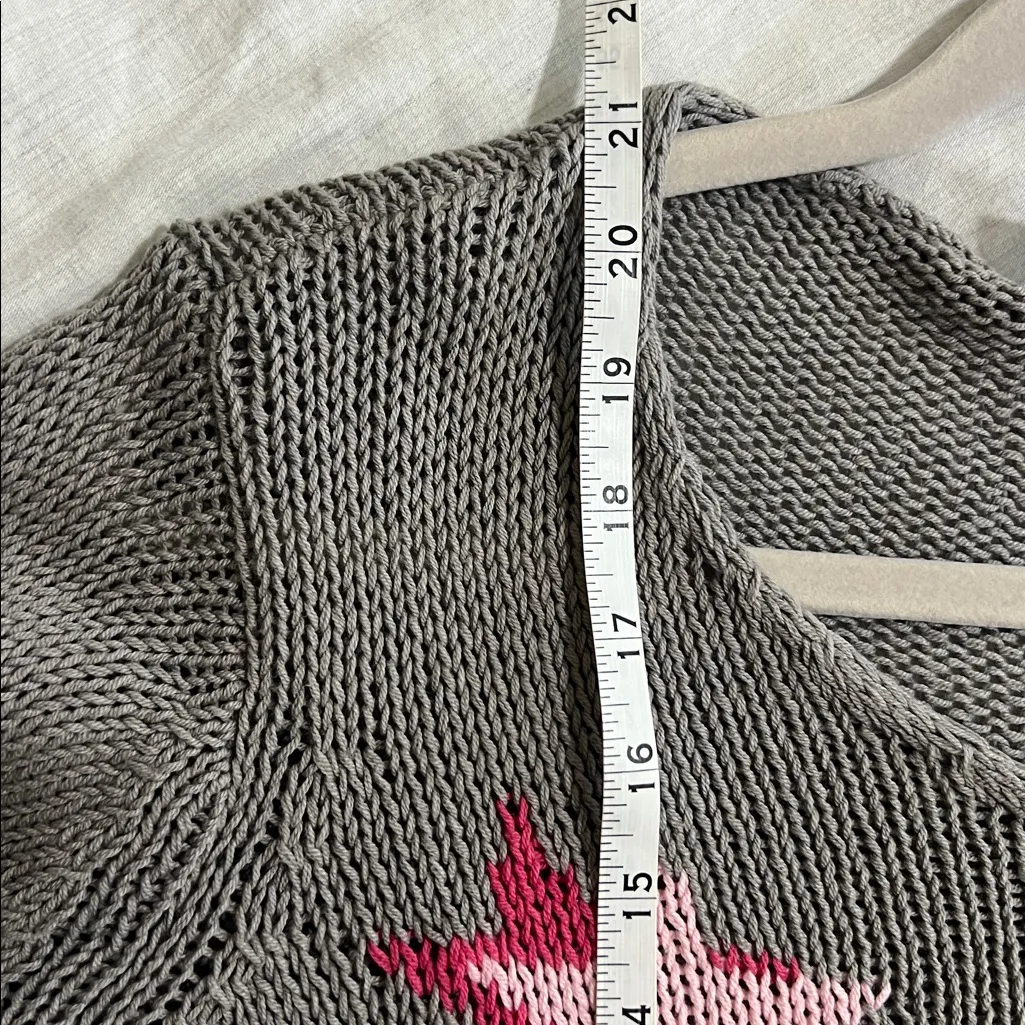 Wooden Ships gray knit v-neck sweater STARS size XS - Image 9