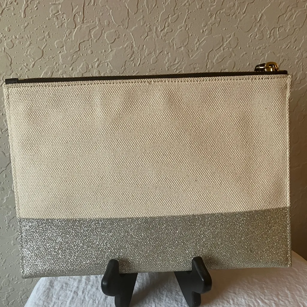 Kate Spade x Disney Parks: Silver Glitter Canvas Clutch/Wristlet- Fairytale - Image 8