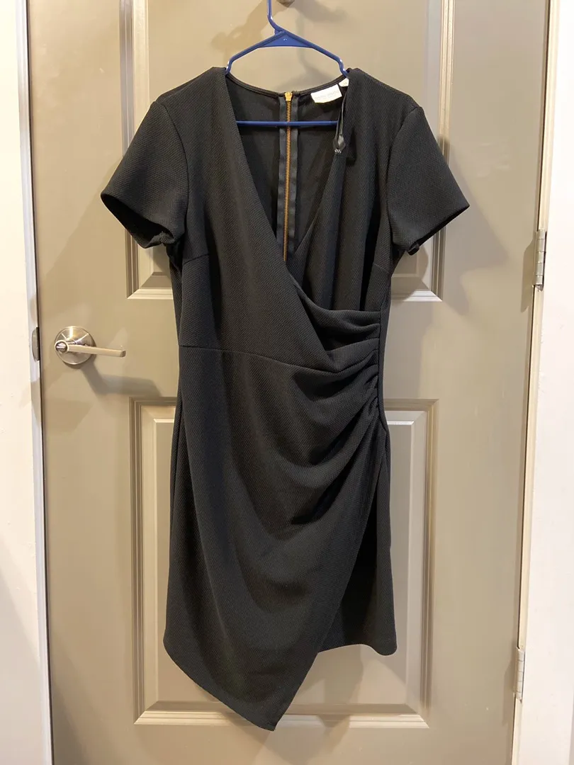 Bisou Bisou Black Asymmetric Wrap Dress - Image 2